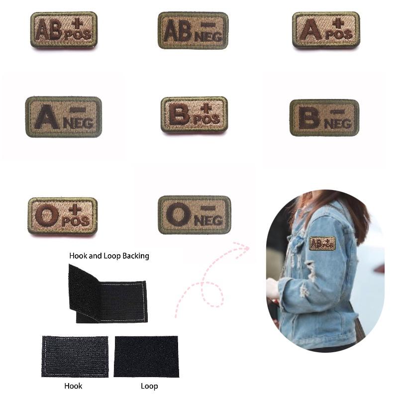 Премиальный вышитый патч с группой крови Ababo+pos Тактический идентификационный значок для военных энтузиастов