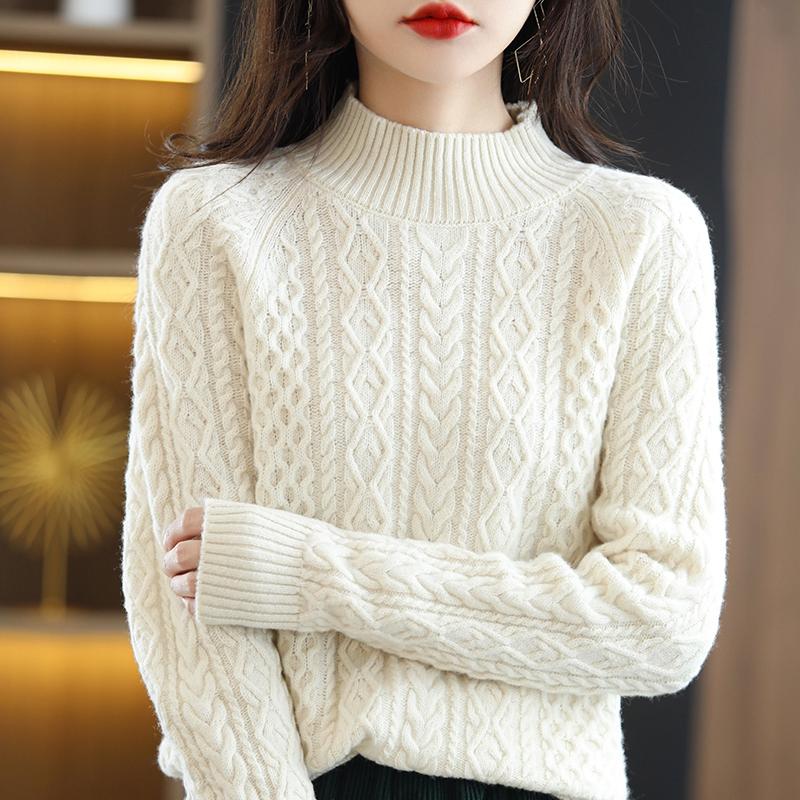Женский кашемировый свитер Qinghe кашемир 30% кашемир 70% шерсть осенне-зимний кашемировый толстый пуловер мягкий и теплый