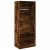 VidaXL Wardrobe Smoked Oak 80x50x200 Cm Engineered Wood, Storage Cabinet, Wardrobe Organizer, Cabinet, 3307697