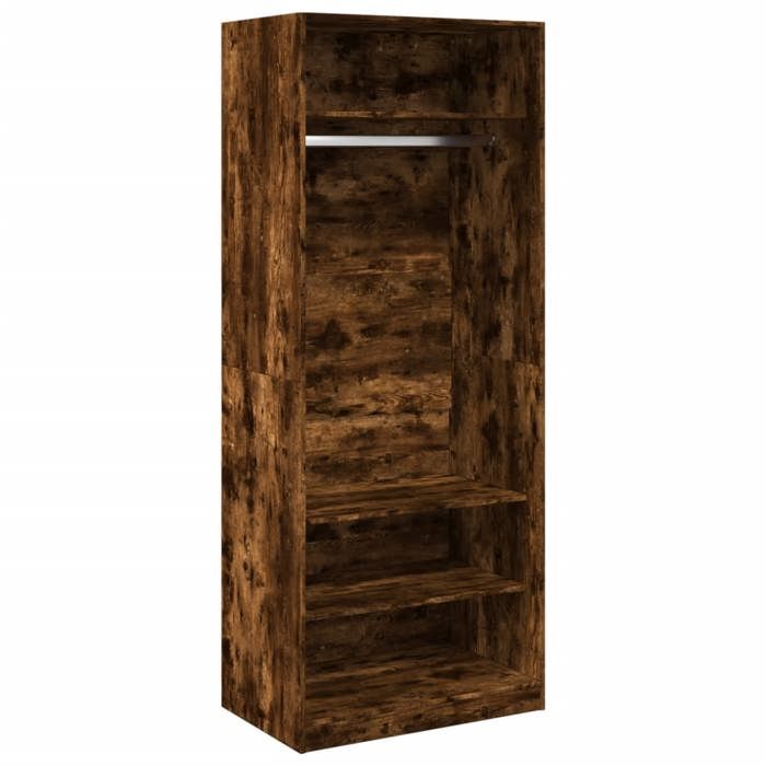 VidaXL Wardrobe Smoked Oak 80x50x200 Cm Engineered Wood, Storage Cabinet, Wardrobe Organizer, Cabinet, 3307697