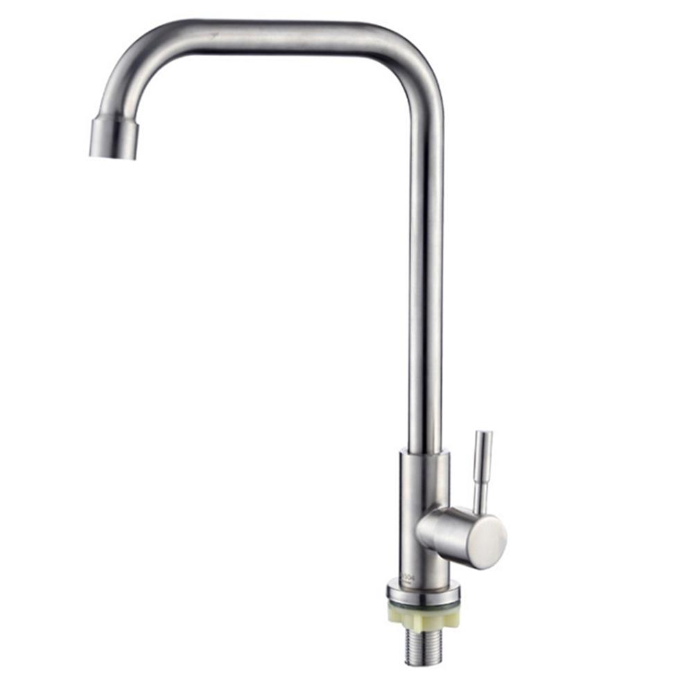 Stainless Steel Kitchen Faucet Single Lever Hole Tap Cold Sink Faucet Single Handle Deck Mounted Water Tap
