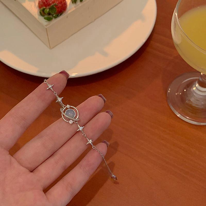 Korean Elegant Opal Space Bracelet For Women Girs Delicate Zircon Starlight Bangles Party Jewelry Gifts