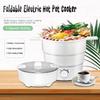 800W Folding Electric Skillet Kettle Heated Food Container Heated Lunch Box Cooker Portable Hot Pot Cooking Tea