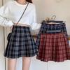 Spring and Summer Pleated Skirt JK Skirt Design Sense A Line Retro Plaid College Style Small Skirt