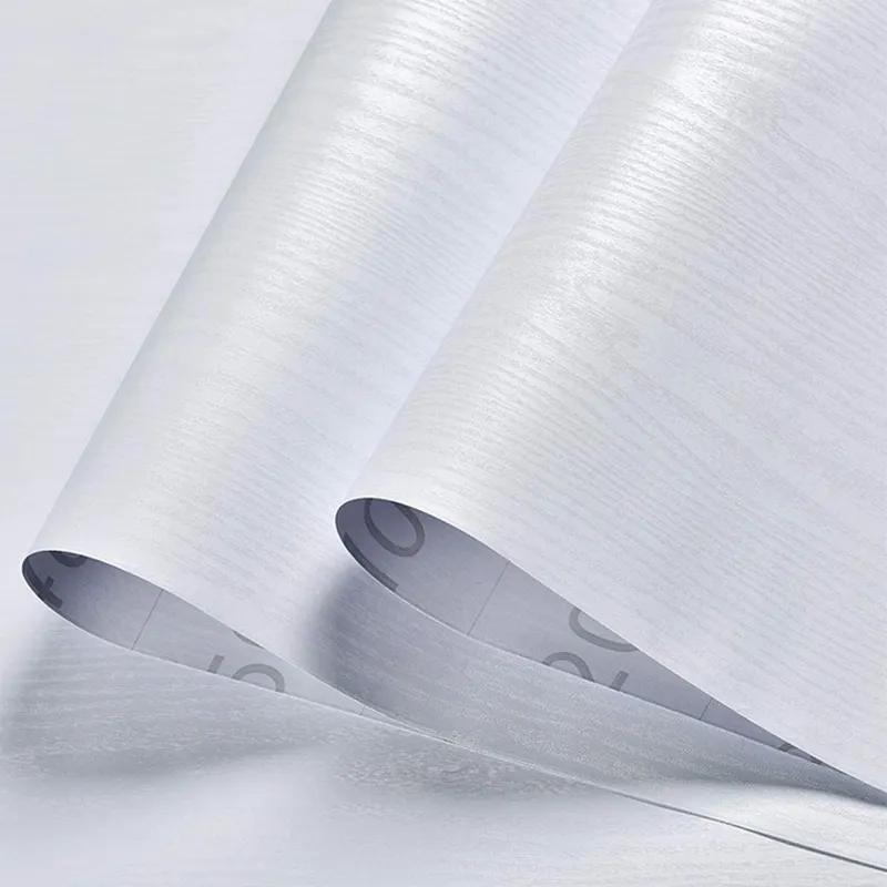 Белая оригинальная мебель с текстурой дерева ПВХ самоклеящаяся водонепроницаемая декорация Обновленные наклейки Обои, Шкафы