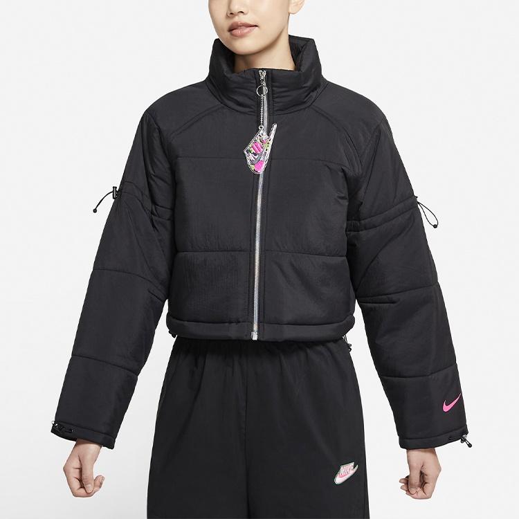 Nike Puffer Jackets Women's Black Stand Collar Thickened Other DH1367-010