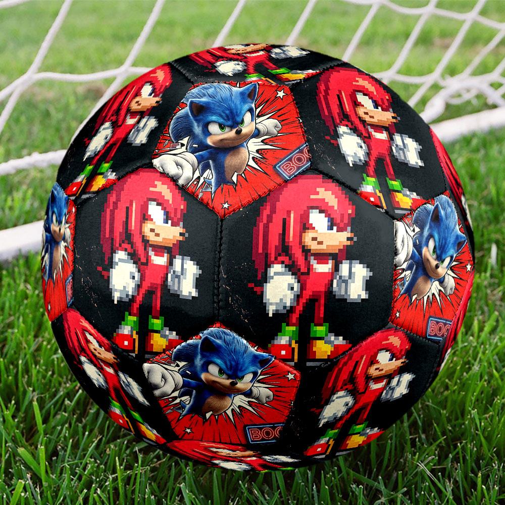 1pc Sonic the Hedgehog Soccer Ball Size 5 Indoor Soccer Ball Fashion Colorful Backyard Game - Great For Sports Fans Gift HE41
