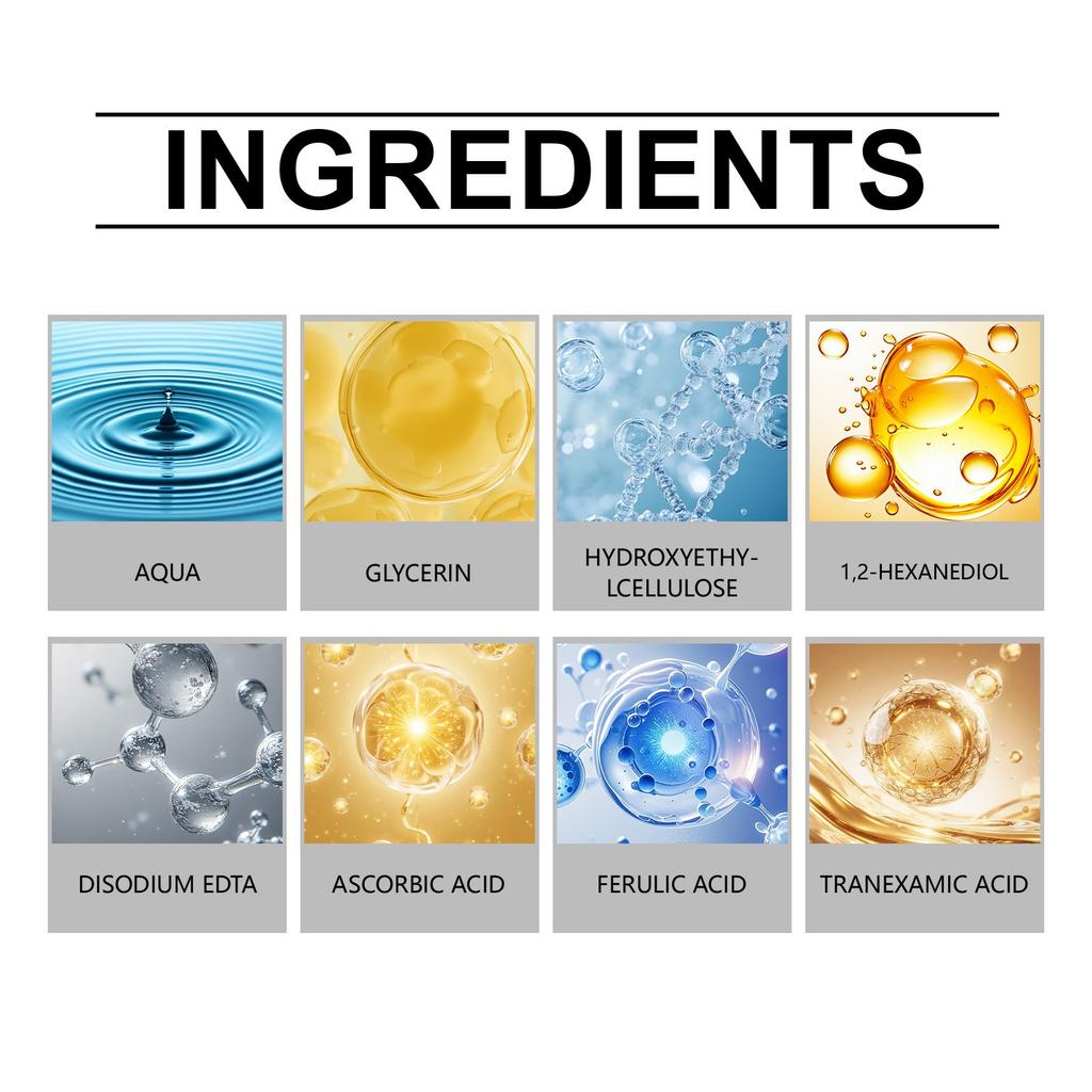 Интенсивная осветляющая сыворотка Осветляющая сыворотка Отбеливающая сыворотка Набор увлажняющих сывороток длительного действия, 15 мл + 1,5 г