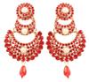 Touchstone Индийский Болливуд Традиционные Чаандбаали Полумесяц Восходящий Красный Цвет Искусственный Рубиновый Жемчуг Дизайнерские Ювелирные Изделия Серьги-Люстры Из Античного Золота