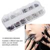 12 Grids Nail Art Rhinestones DIY Nail Decoration Makeup Glitter Beads Manicure Tool4#