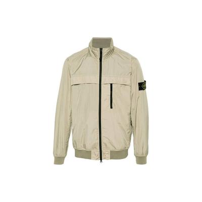Ss24 Solid Color Logo Sleeve Badge Single Chest Pocket Zipper Long Sleeve Lightweight Nylon Jacket Men Jackets Yellow 801541022V0095