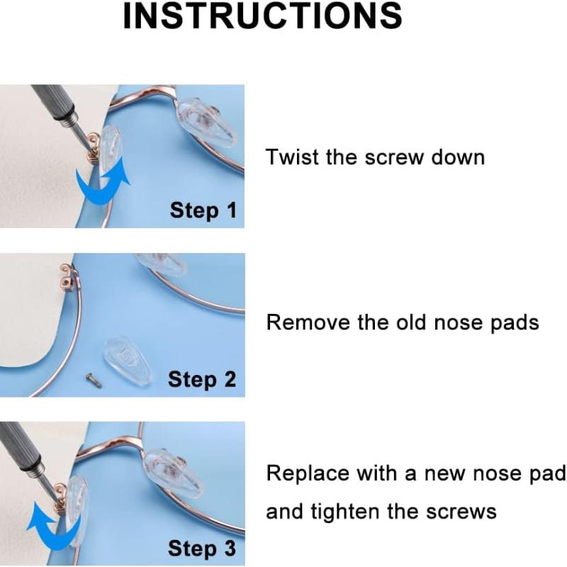 Носоупоры для очков, улучшенные мягкие силиконовые носовые упоры для очков с воздушной камерой, 5 пар вкручивающихся носовых упоров для очков диаметром 15 мм с винтами