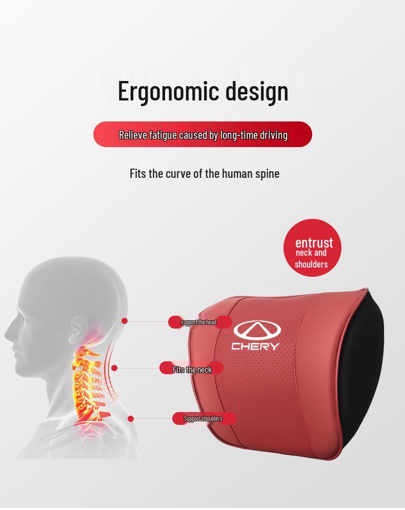 Chery Car Neck Support Pillow: Compatible with Little Ant QQ, Ice Cream Arrizo 5, Tiggo 8 Headrest