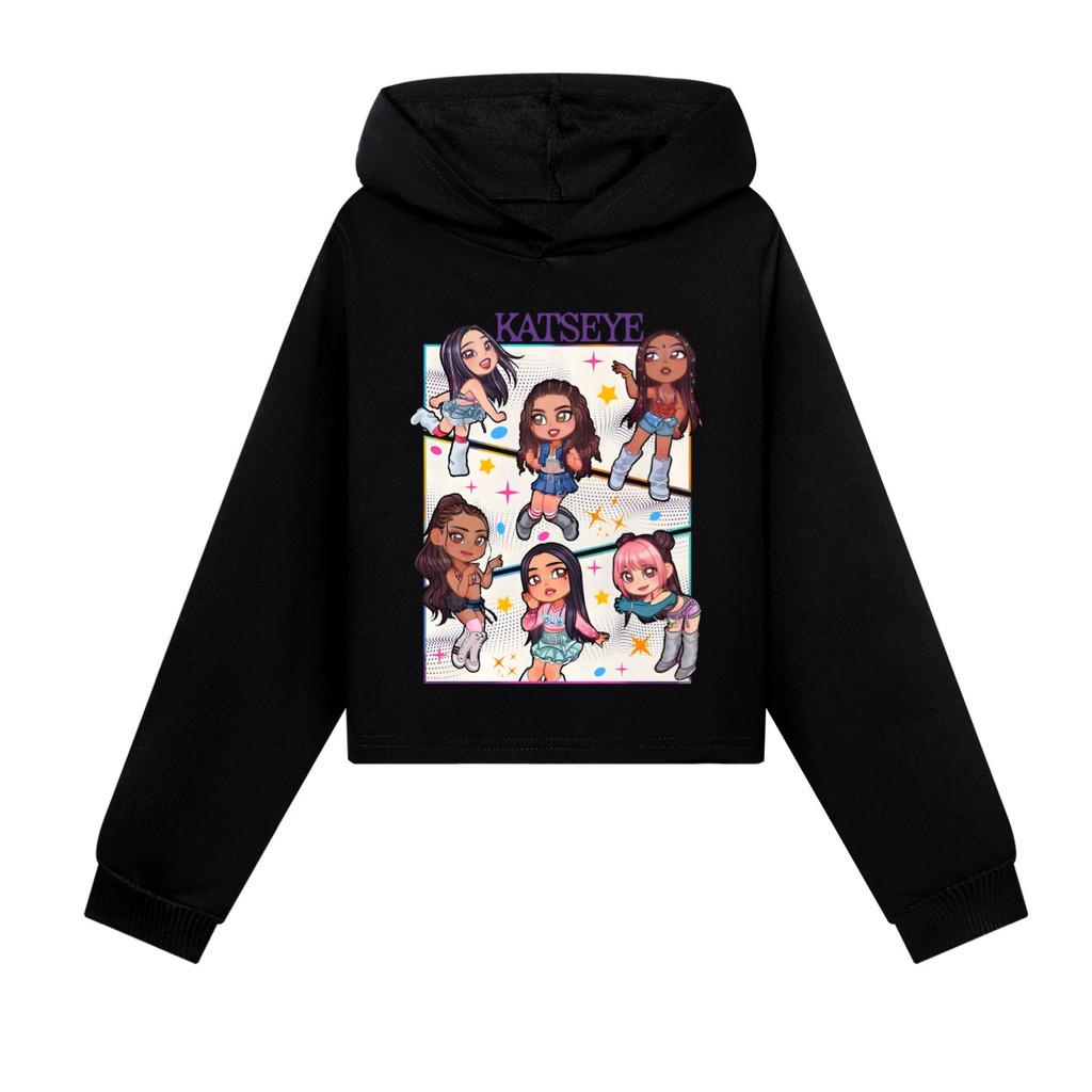 5299 Детские Толстовки с капюшоном для девочек с принтом KATSEYE