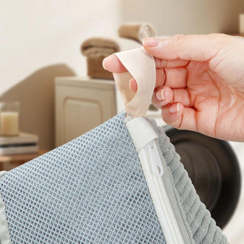 Fluffy Chenille Shoe Washing Bag Zipper Closure Shoes Cleaning Bag Washing Machine Bag Household