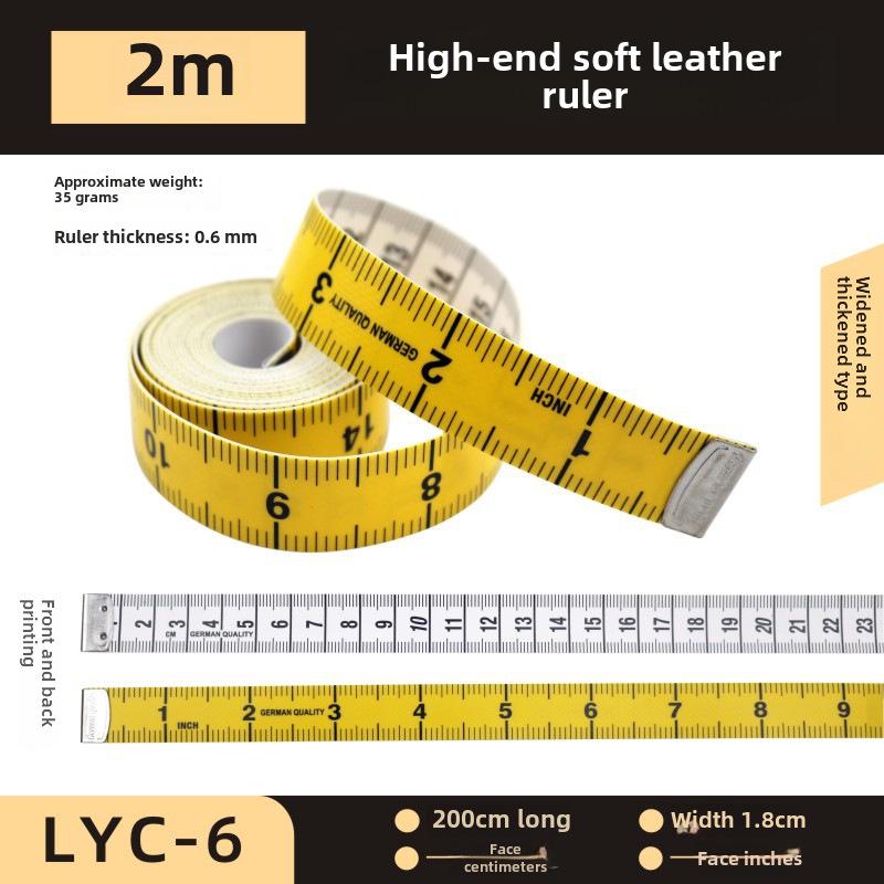 «Белая линейка с дюймами/футами и цветной мягкой швейной лентой — портновский измерительный инструмент»