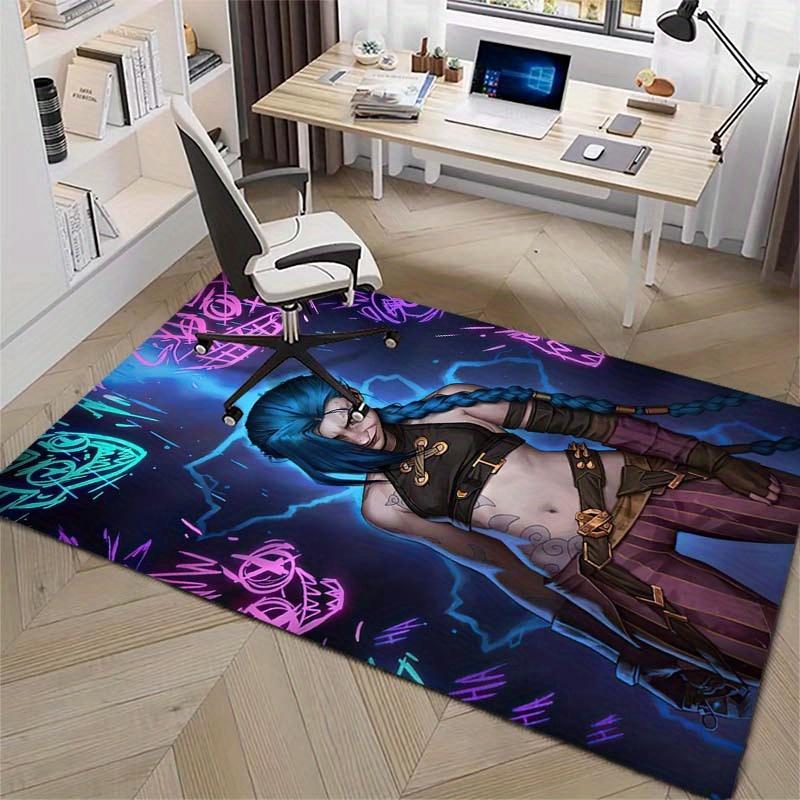 Jinx-Arcane Pattern Hip-Hop Style Carpet Chair Mat Office Decor Christmas Holiday Gift Birthday Present 800g/m²