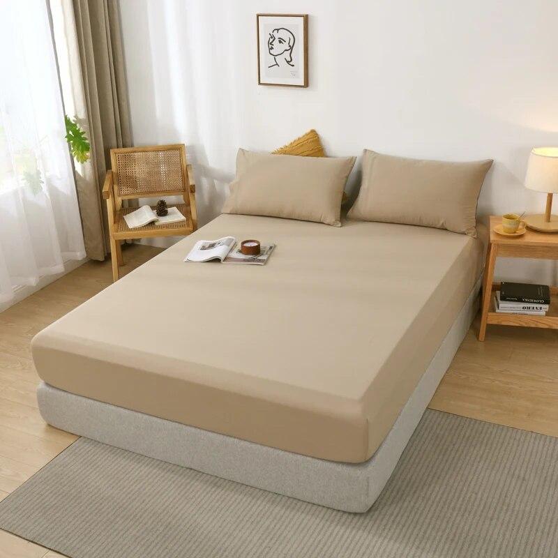 Высококачественный защитный чехол для матраса из 100% хлопка, регулируемая простыня 160x200, без наволочки, в клетку