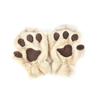 Women Winter Cute Cat Claw Paw Plush Mittens Soft Plush Short Fingerless Fluffy Bear Warm Cat Gloves Costume Half Finger Gift