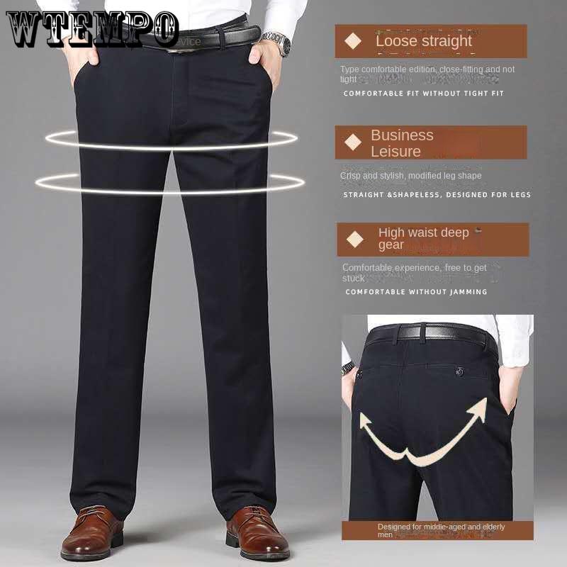 Men's Jeans Summer New Loose Straight Middle-aged Men's Casual Pants High Waist Middle-aged and Older Dads Pants