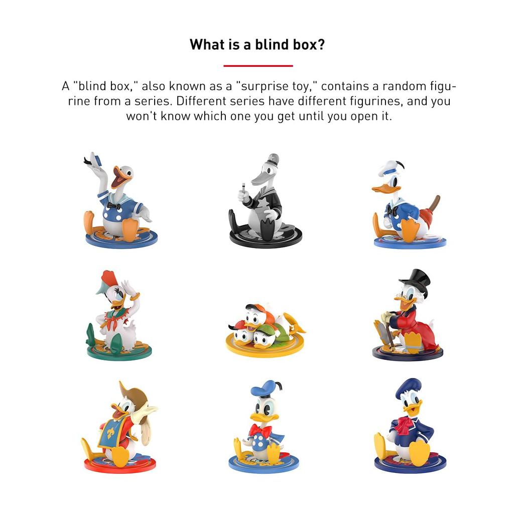 POP MART Disney Дональд Дак 90-я годовщина серии Pop Mart Gacha Gacha Blind Box Фигурка Пластиковая модель Премиум игрушка Мягкий винил Оригинальный персонаж