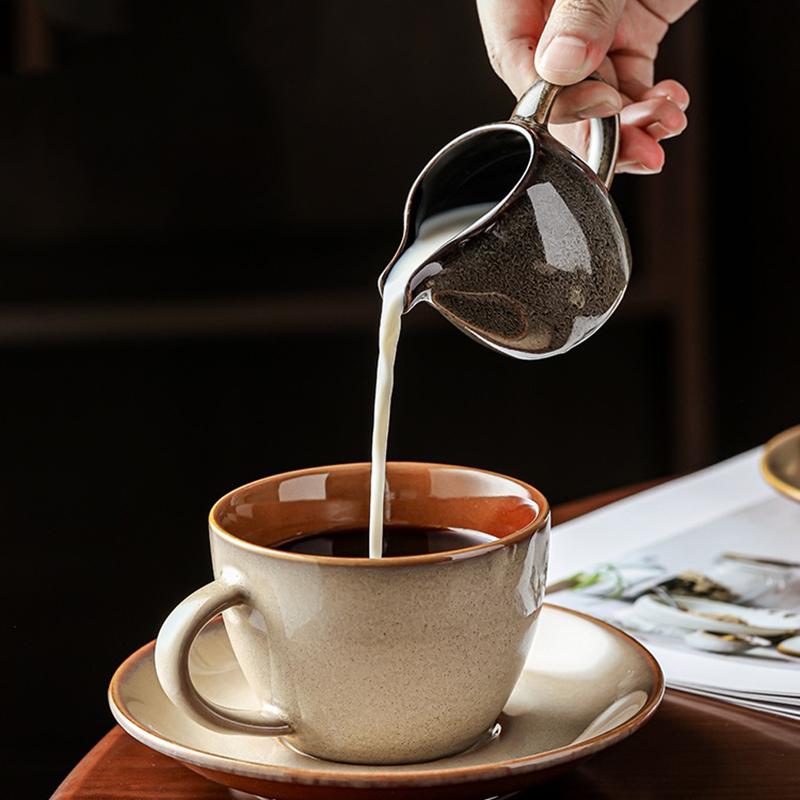 3oz Small Ceramic Milk Jug Creamer Pitcher Mini Milk Cup Cream Jug Kitchen Gravy Boat Sauce Container Barista Coffee Accessories