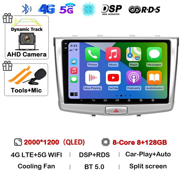 Android 14 Carplay Auto WIFI+4G Для GREAT WALL Hover Haval H6 2016 2017 2018 Автомагнитола Мультимедийный плеер Навигация Стерео GPS