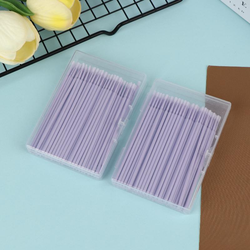 200Pcs Eyelash Cleaning Brush Lash Extension Micro Cotton Swab Eyelashes Microbrush Beauty Makeup Clean Remover Tools