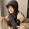 Down Cotton Winter Windproof Scarf Scarf One-piece Women's Warm Hat Ear Protection Lei Feng Hat