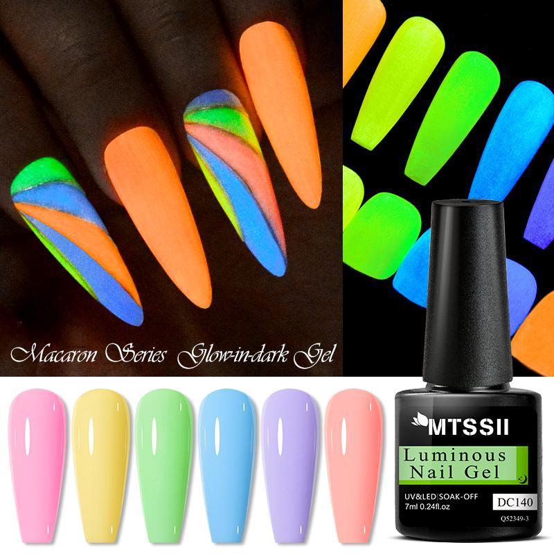 Mtssii Желто-оранжевый светящийся в темноте гель для ногтей - Светящаяся серия «Макарон»