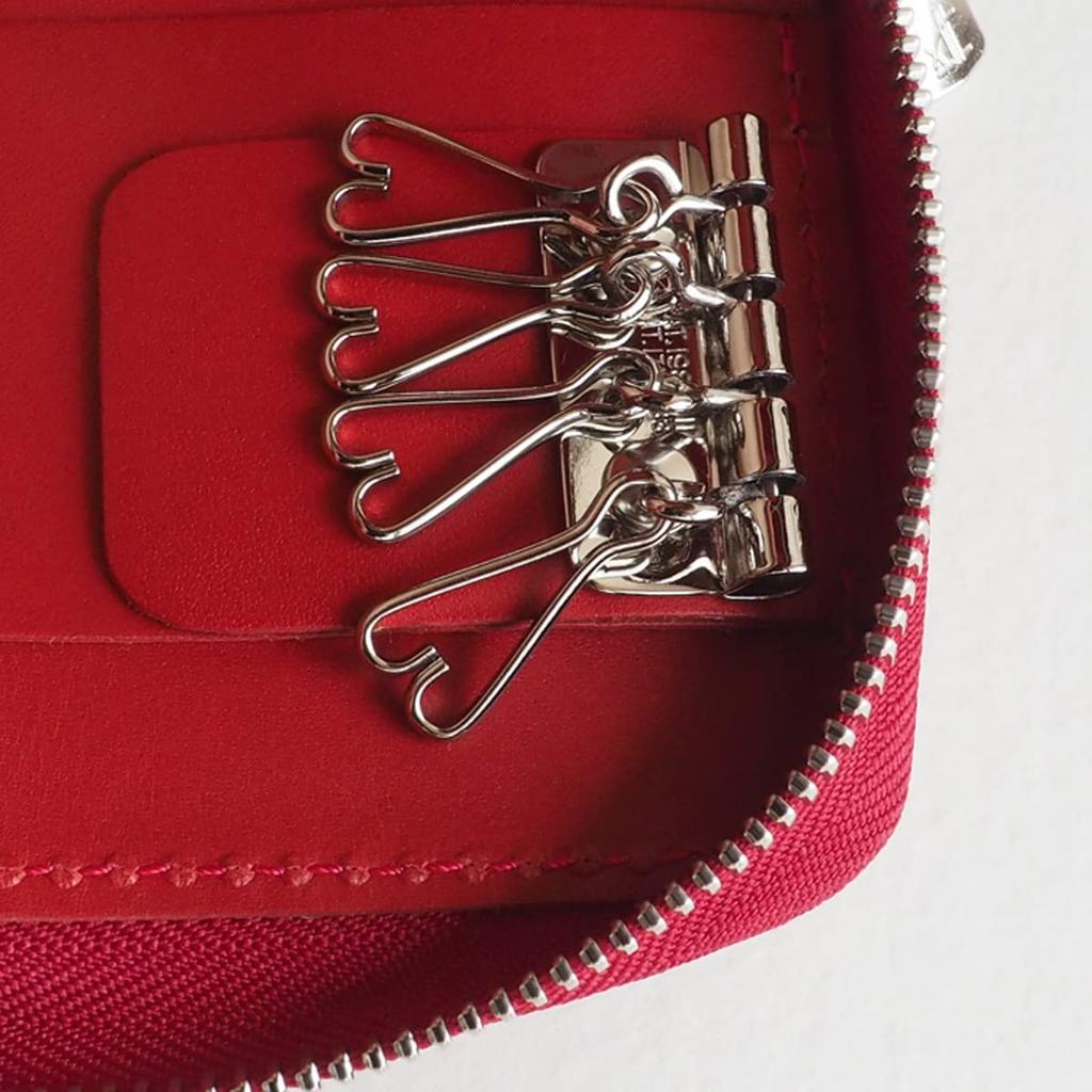 Smart Key Case Wallet Himeji Leather Red Smart Key Storage Holds 2 Analog Keys Wallet Made In Japan Brand Pair Unisex [ANAC] Cards, Bills, Women's