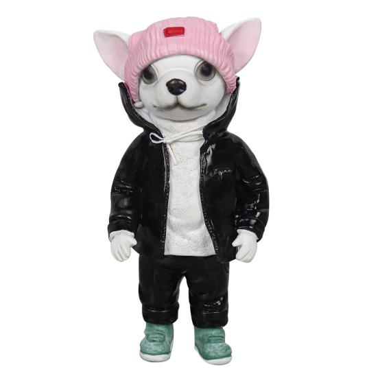 Yousheng 1/4Pcs Dog Figurines Doll Halloween Resin Ornament Standing Puppy Toy Outdoor Decor Fairy Garden Accessories