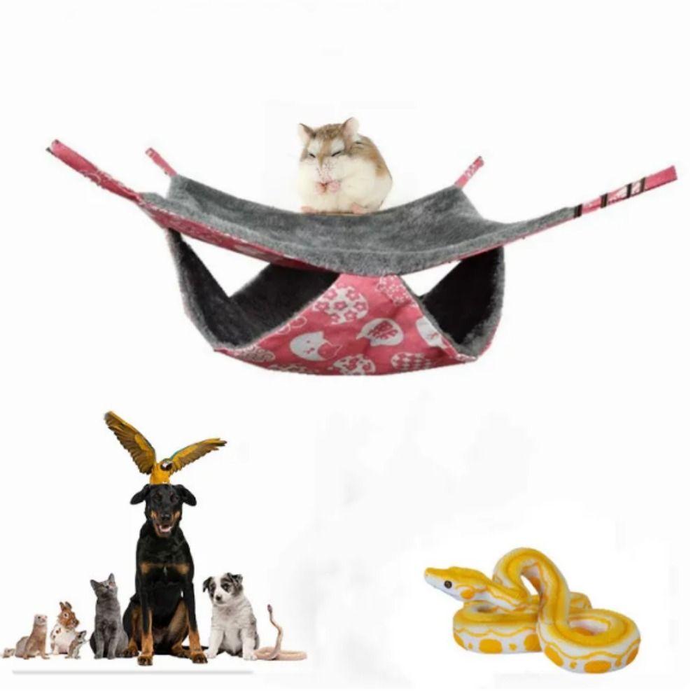 Теплый двухслойный гамак для домашних животных, мягкий гамак для хомяка, подвесная кровать для сна для хомяка, пружинный