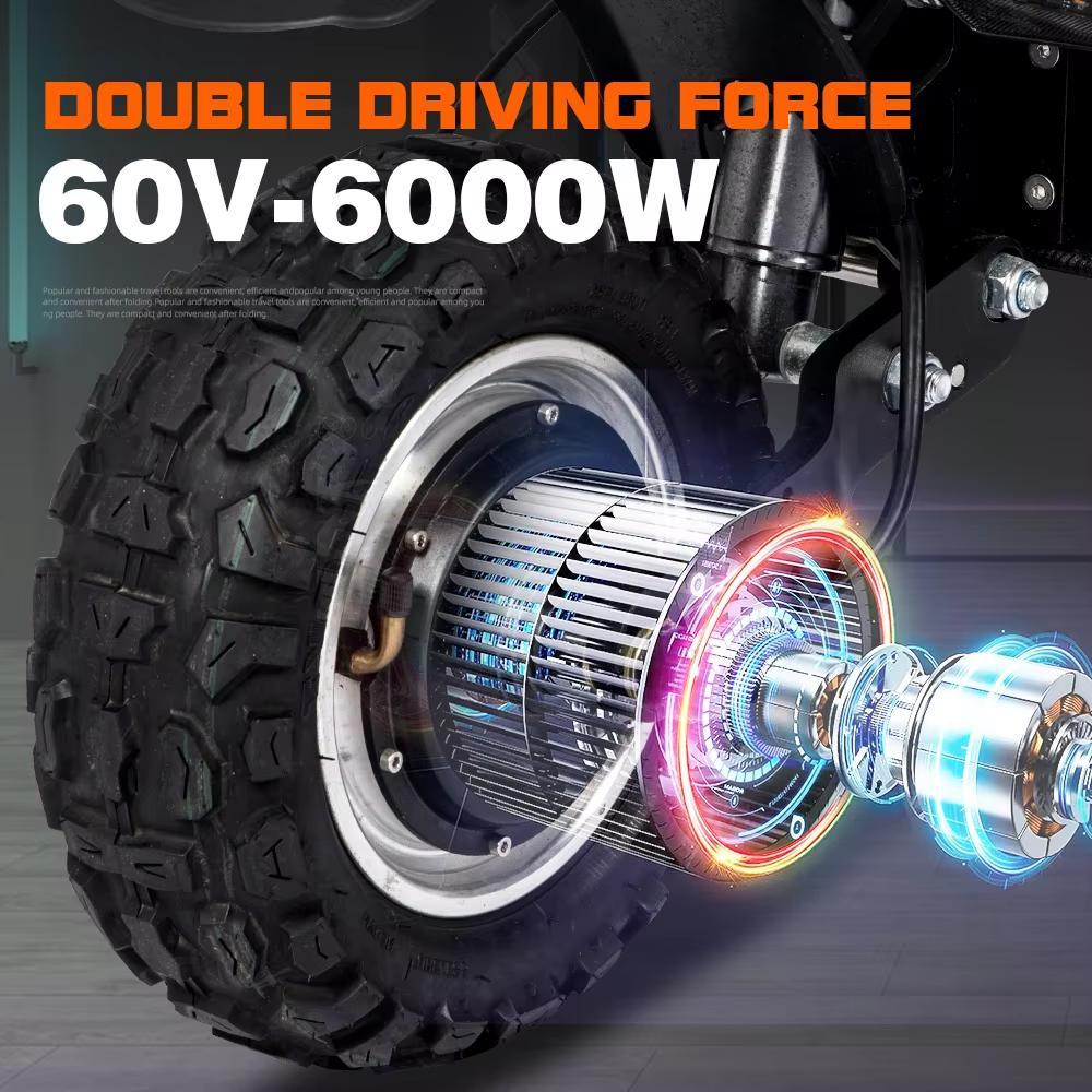 Новый электросамокат J-30max 6000 Вт Двухмоторный Аккумулятор 60 В 38 Ач Электросамокат Складной Высокомощный Спорт на открытом воздухе Максимальная скорость 85 км/ч Электрические самокаты