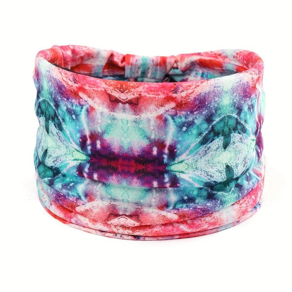 Женская богемная повязка для йоги с узором «кешью» - Впитывающая пот, эластичный хлопковый аксессуар для волос