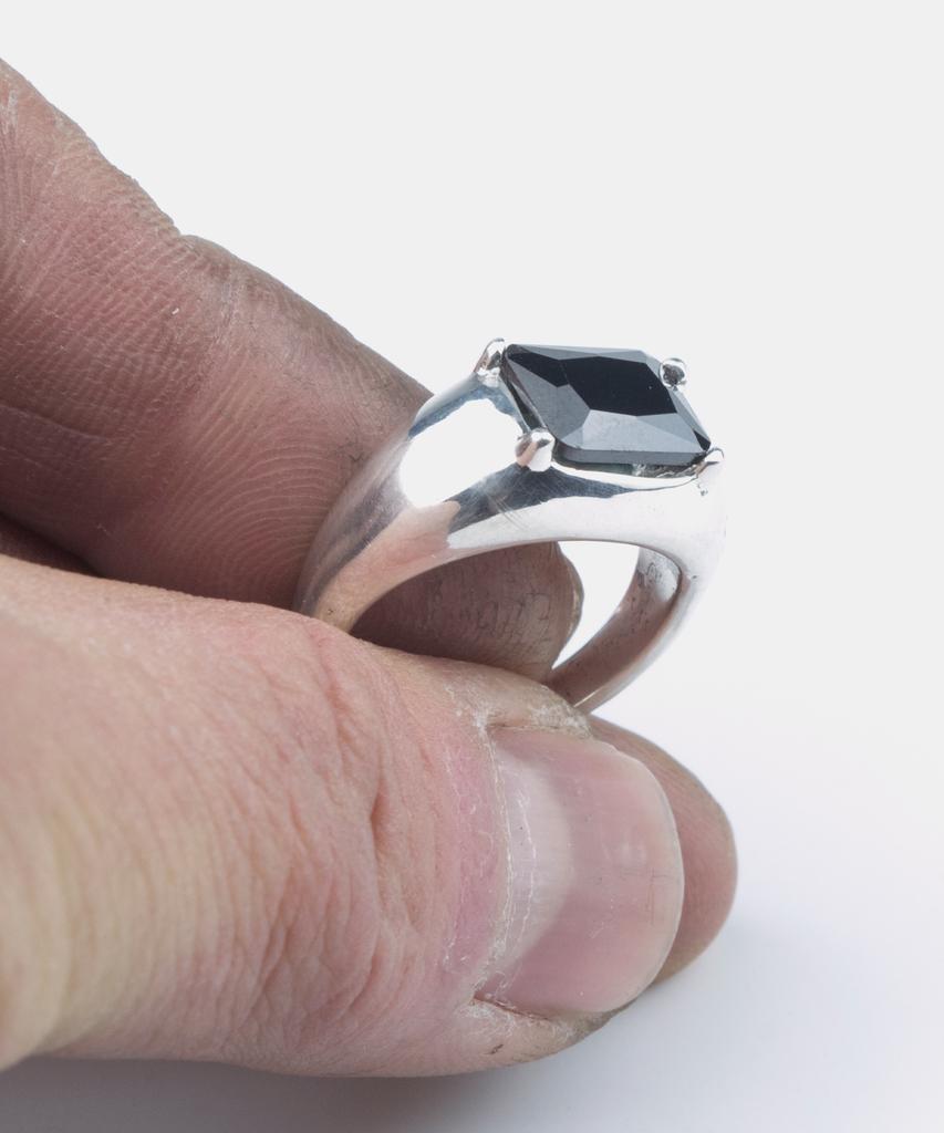 Sheen666 Soft Block Silver Ring Black (Type B)