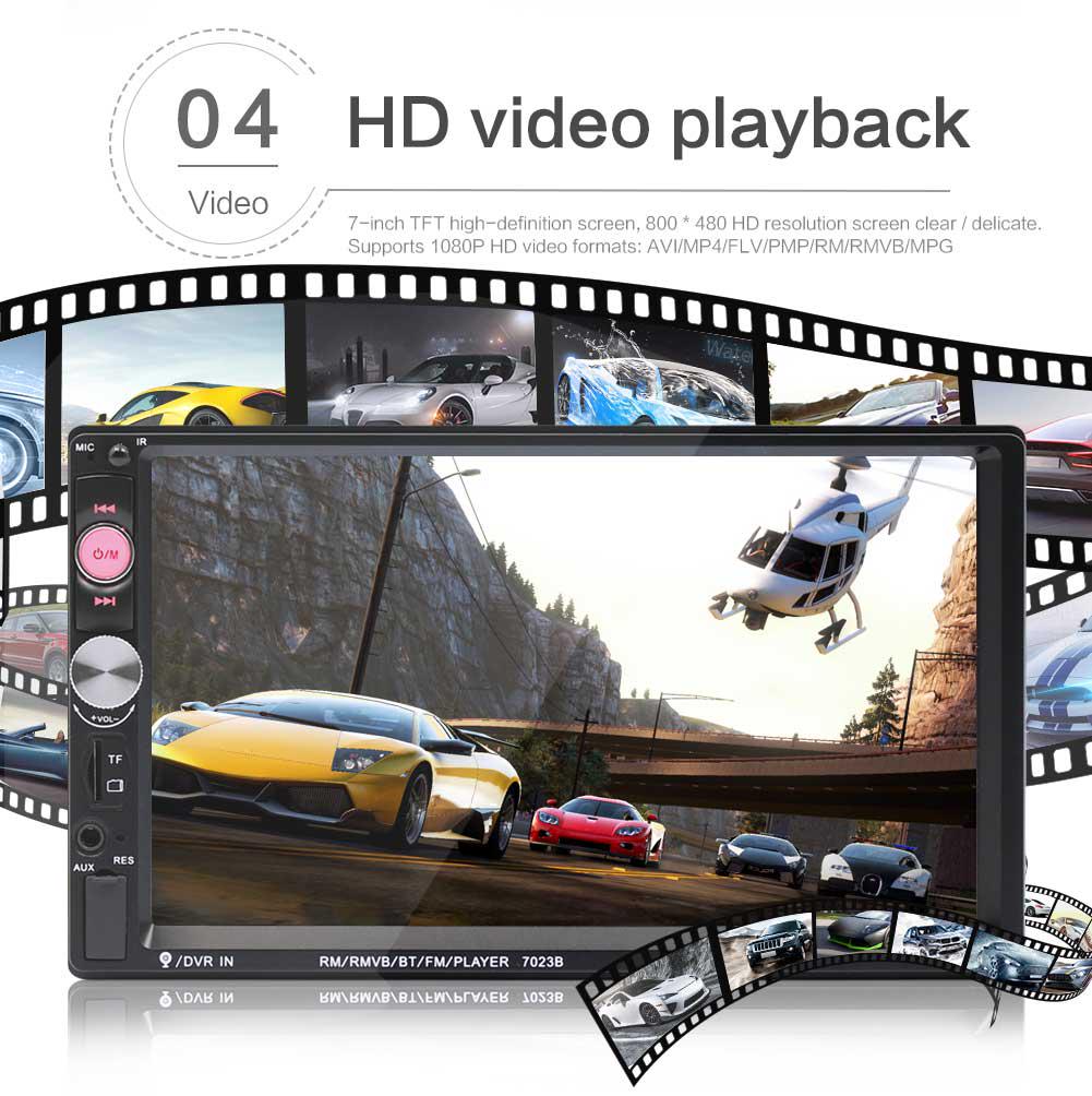 7023B 7-дюймовый Bluetooth-радио, аудио, 2Din, автомобильный видеоMP5-плеер с камерой заднего вида Электронное Королевство