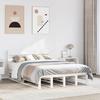 VidaXL Bed Frame with Headboard White 120x200 Cm Solid Pine Wood, Bed, Bedroom Furniture, Wooden Bed, Bed 3302292
