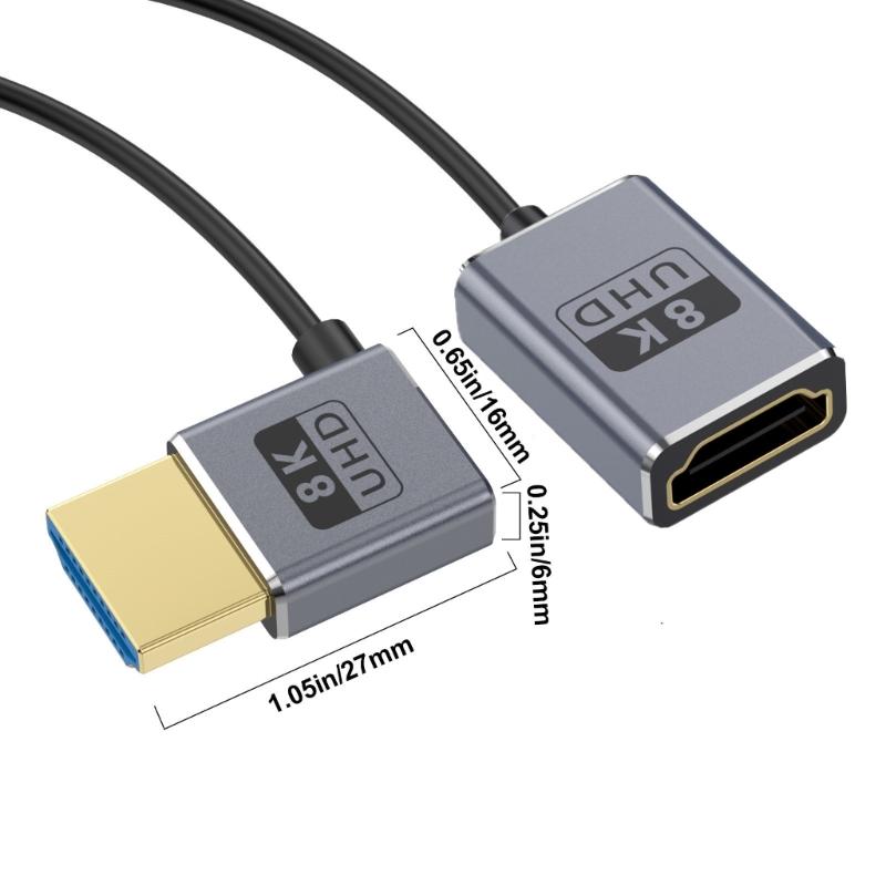 Тонкий витой видеокабель 8K60 Гц 2.1, 48 Гбит/с, с пружинным дизайном шнура, повышает гибкость и долговечность, 70 см / 27,56 дюйма