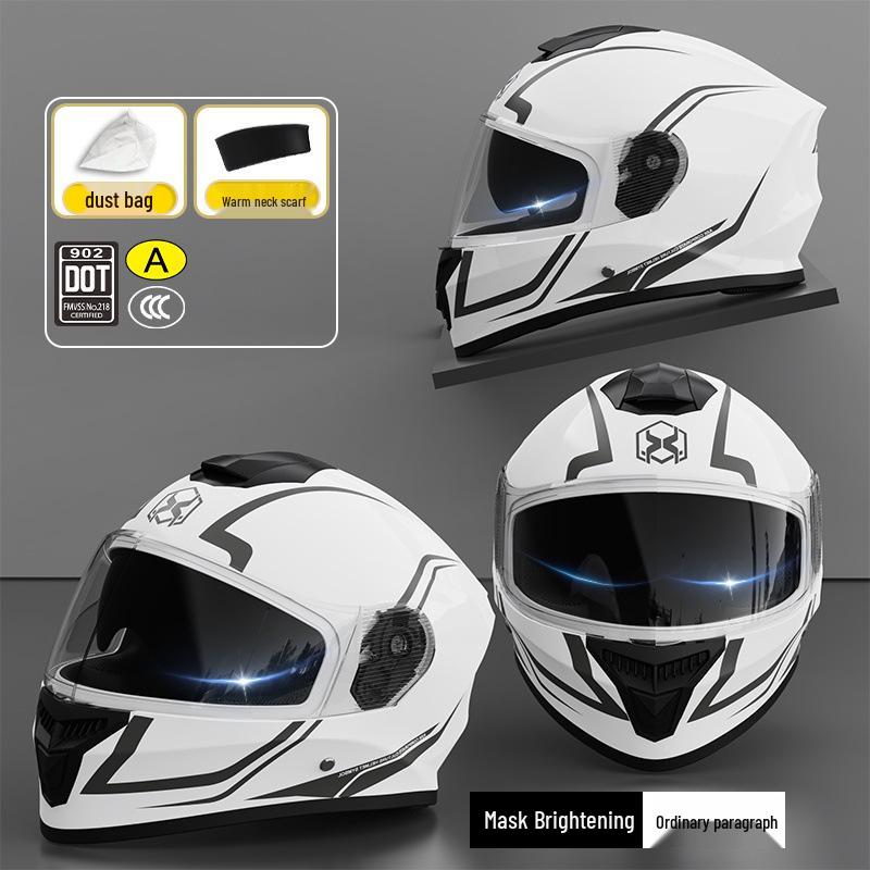 National Standard Certified Full Face Motorcycle Helmet - Four Seasons Universal, Warm, Anti-Fog