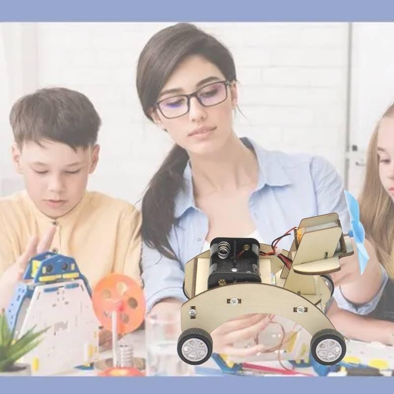 Детский DIY деревянный научный модель-конструктор маленькой машинки на ветряной тяге, настраиваемая развивающая игрушка