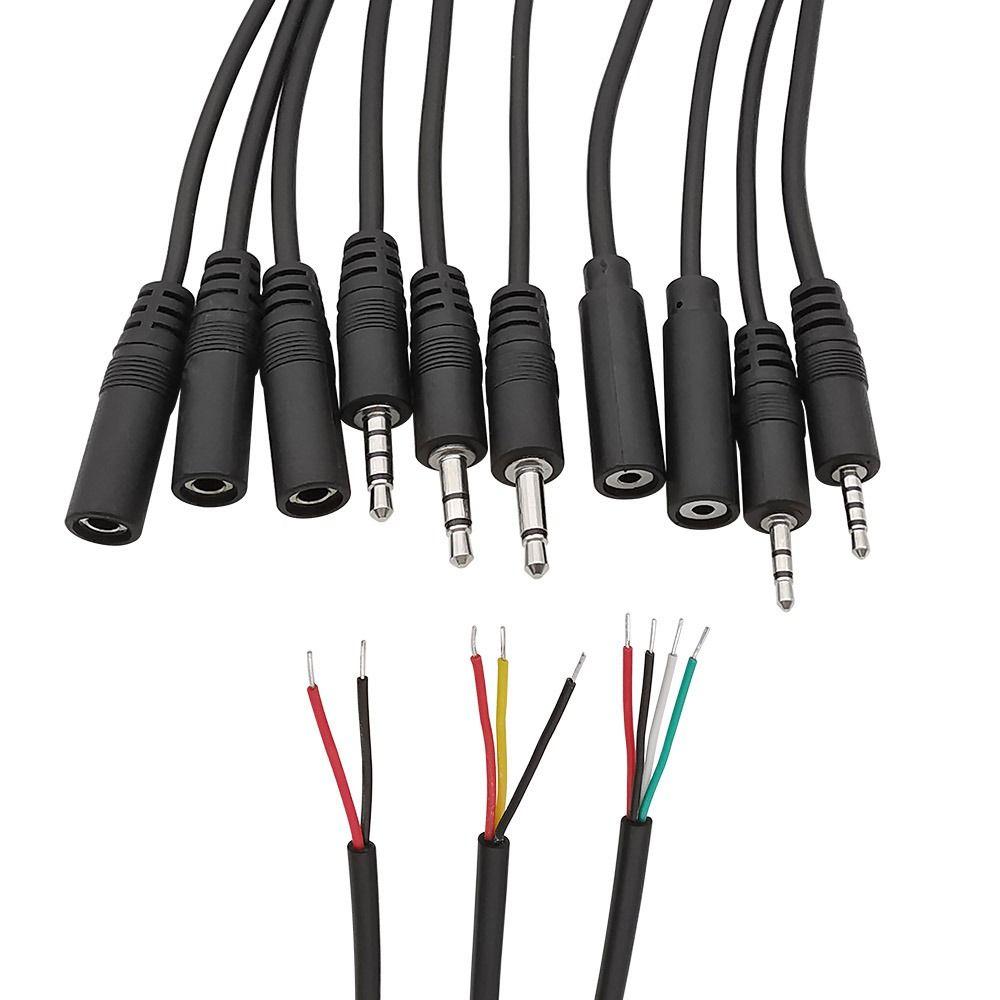 1Pcs 2.5mm/3.5mm Audio Plug Jack 30cm Length DIY Audio Extension Wire Earphone Repair