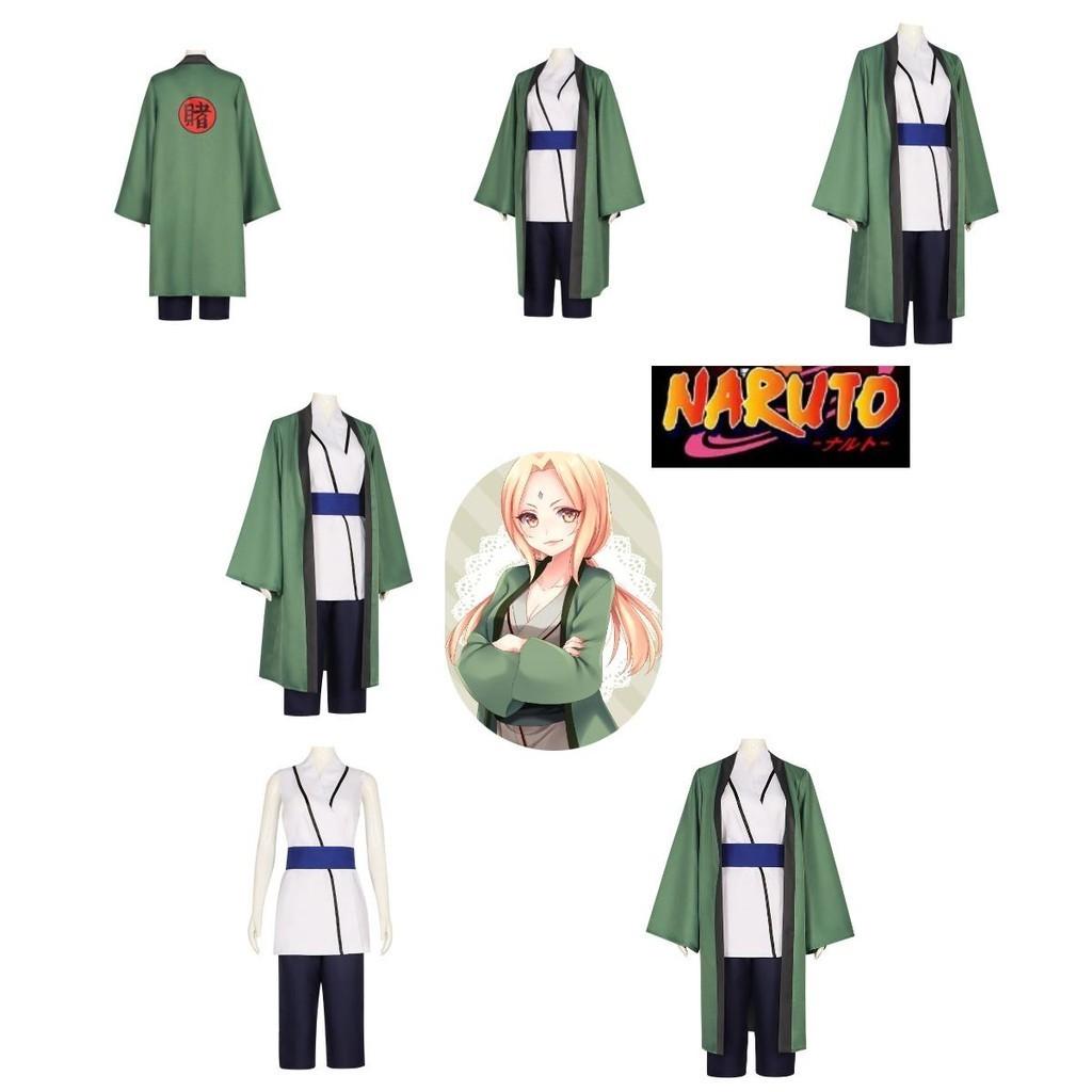 Аутентичный полиэстеровый костюм ниндзя Цунаде для косплея и сценических выступлений