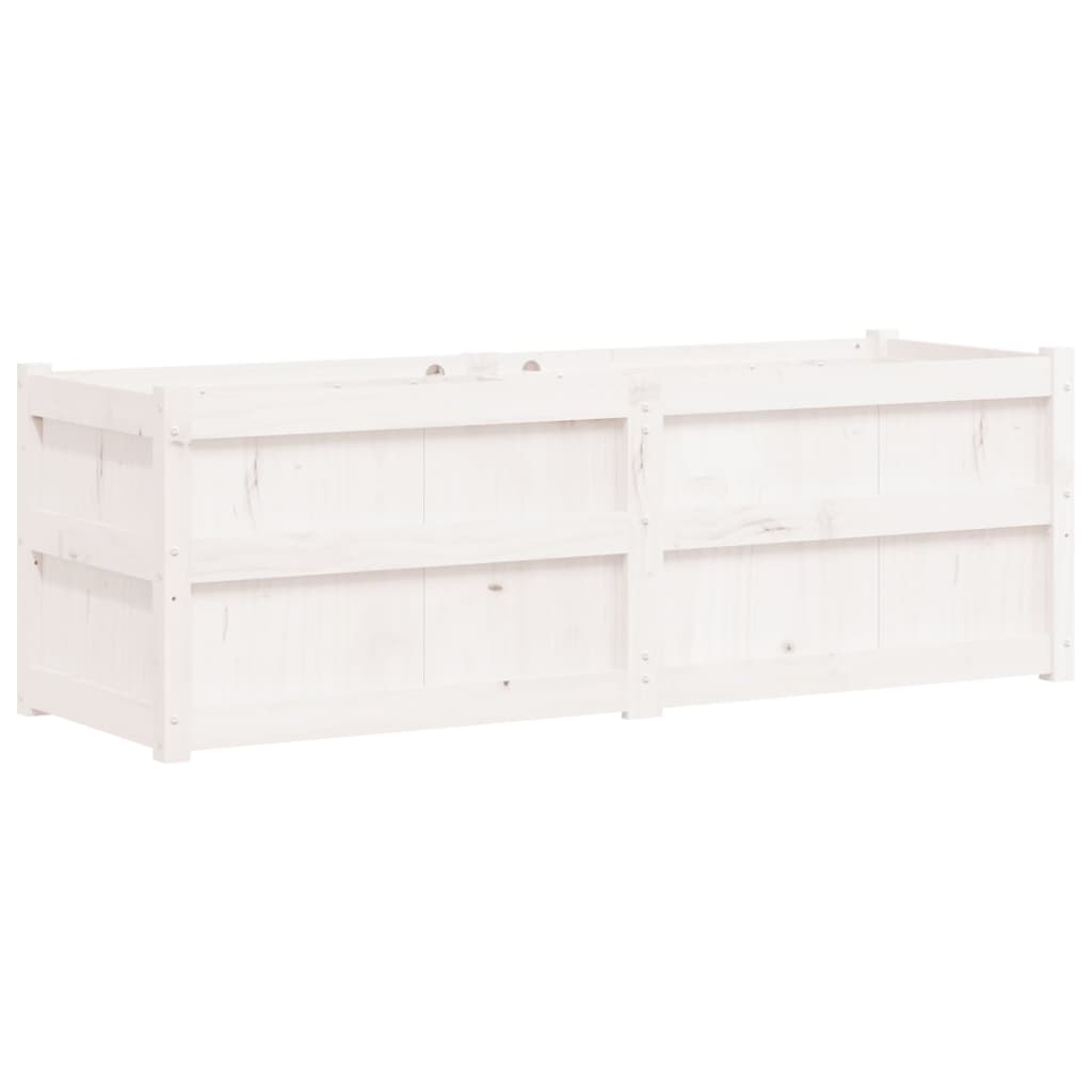 Plant Box White 150x50x50 cm Solid Pine Wood