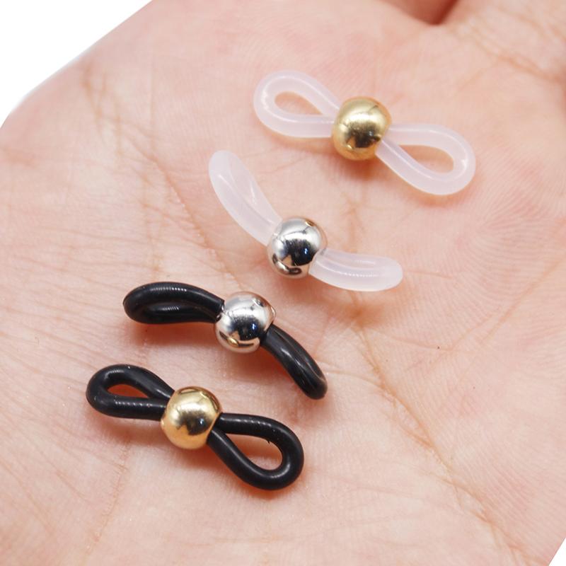 50Pcs Rubber Anti-Slip Eyeglass Chain Ends Retainer Adjustable Rubber Eyeglass Strap Spectacle End Connectors Glasses Ring