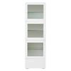 60*40*173cm Display Cabinet with Acrylic Cabinet Door, High-Gloss, LED Lighting, 3 Glass Shelves, White