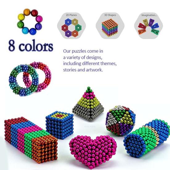 512 шт., 3/5 мм, магнитный шарик, игрушка для снятия стресса, для детей и взрослых, обучающее 3D моделирование, сборка здания, набор магнитных бусин