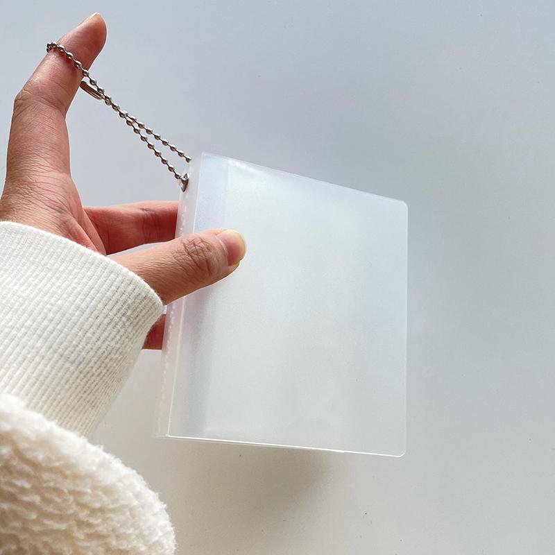 2/3 Inch Photo Album for Mini Photo Sticker ID Photo Storage Interstitial Pocket Keyring Lover Memory Kpop Card Collect Book