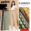 Plaid Pants Women's Summer Slim Slim Draping High Waist Straight Leg Loose Wide Leg Casual Pants