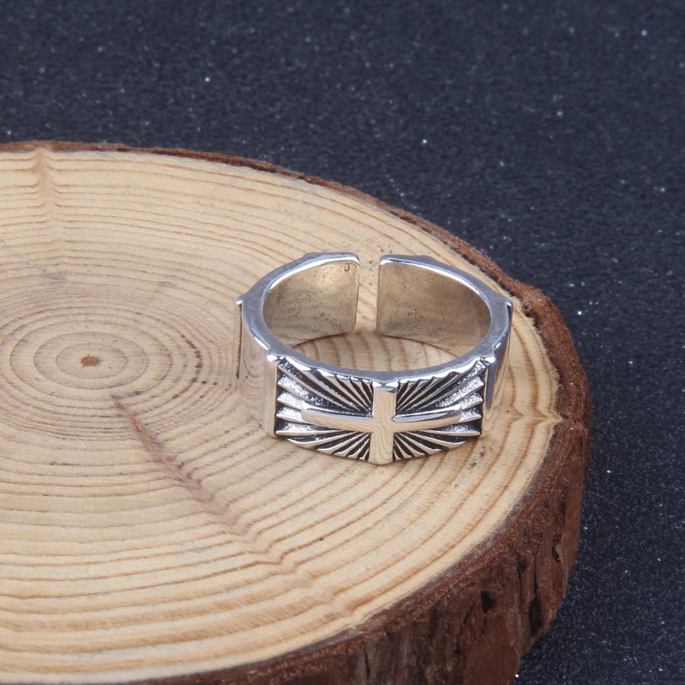 Посеребренное Винтажное Кольцо Викинга из Нержавеющей Стали Мужское Персонализированное Модное Крутое Регулируемое Кольцо Модная Бижутерия